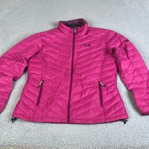 Mountain Hardwear Down Jacket Womens Medium Pink Puffer Full Zip Collar